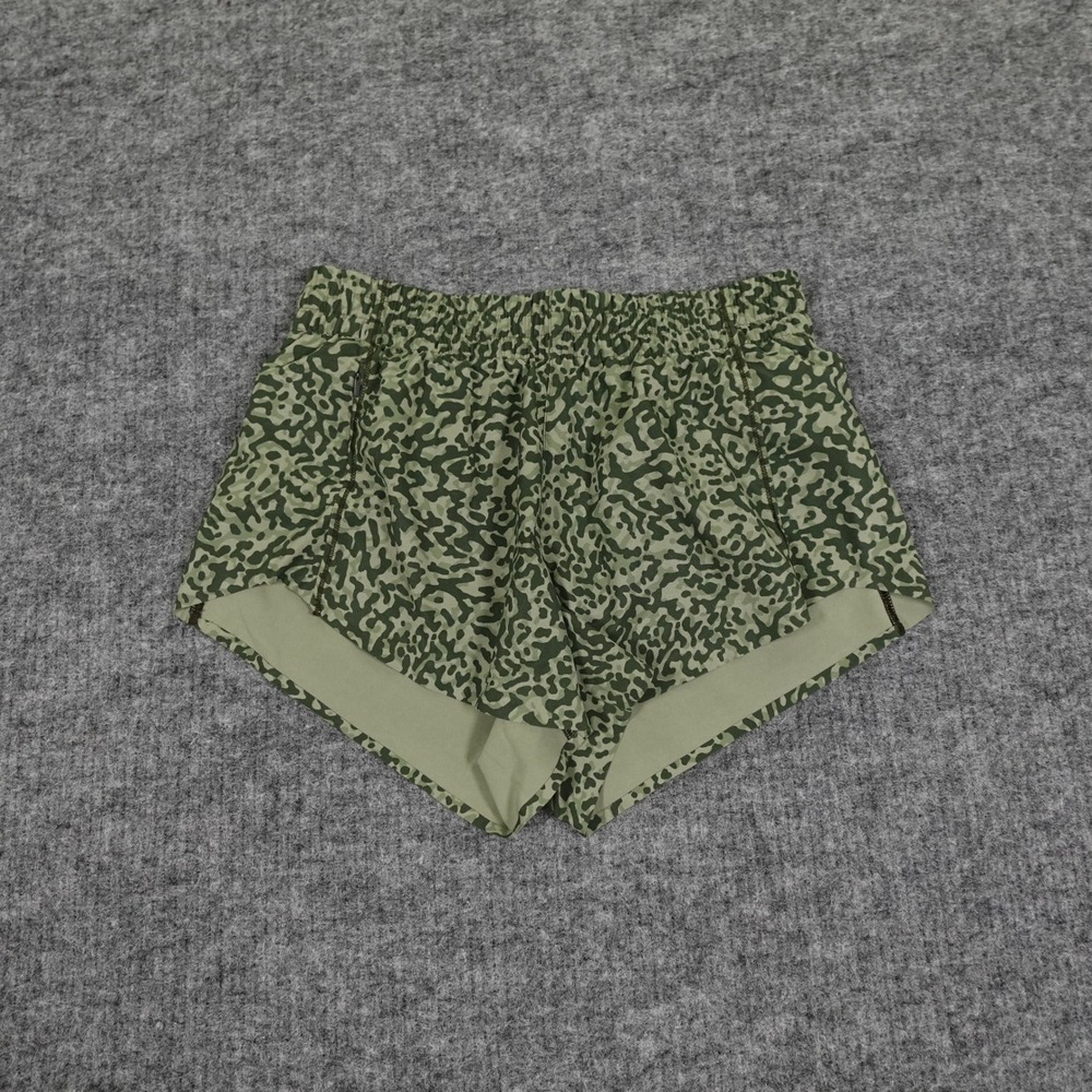Athleta Printed‎ Hustle 3" Shorts Womens XS Green Camo Running Lined Activewear